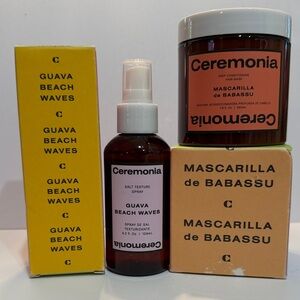 Ceremonia Hair Care Bundle 2 Pcs GUAVA BEACH WAVES+MASCARILLA DE BABASSU NIB!